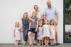 Kate and Matt Ball, directors of Mini First Aid, with their six children.