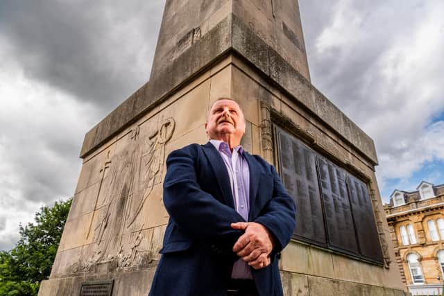 Local historian Graham Roberts marks 100 years since Harrogate's cenotaph war memorial was unveiled. Graham has uncovered the stories behind each of the 1,163 names. 15 died as prisoners of war, building the Bridge over the River Kwai. 37 died flying Lancaster bombers. The youngest, Pte Alfred Dalby, was just 15.