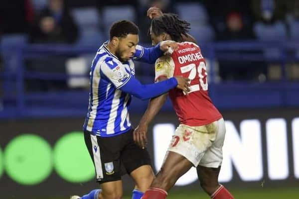 Akin Famewo pictured in action for Sheffield Wednesday against today's opponents Fleetwood last weekend. Picture: Steve Ellis.