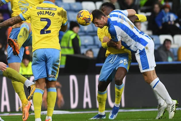 Huddersfield Town v Sheffield Wednesday.
Town's Matty Pearson scores the opening goal.
Picture Jonathan Gawthorpe