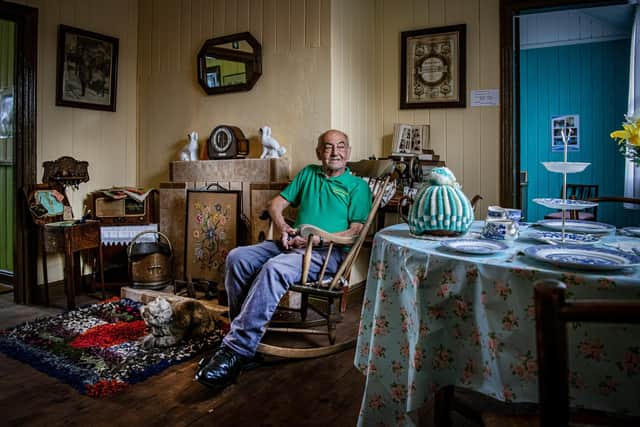 Malcolm Cullum, owner of the Tin house in Immingham sits in the living room in the now heritage Centre, the last remaining building which formed part of a temporary town built in 1906 to house the workforce to build the Immingham Docks