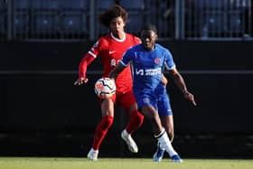 ONE TO TACKLE: Chelsea midfielder Alex Matos - seen above in a Premier League Two game - is hoping to make a positive impact at Huddersfield, in a bid to become as good as his hero N'Golo Kante (above left) and follow in the footstpes of former Town loanee from the Blues, Levi Colwill (above right). Picture: Getty Images