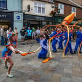 A 10-foot long, 6-person operated squid taken for walks through Beverley's street as part of Beverley Puppet Festival in 2022. Picture Tony Johnson