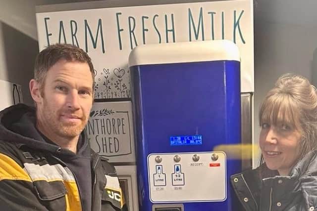 Farmer Richard Waring and wife Sarah have installed a vending machine at their farm so they can sell milk from their dairy herd and get a better price.