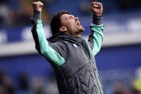 WINNING FEELING: Manager Danny Rohl celebrates as Sheffield Wednesday claim their first win of 2023