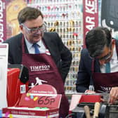 Work and Pensions Secretary Mel Stride (left) and Prime Minister Rishi Sunak during visit to a branch of Timpson, after he gave a major policy speech on welfare reform where he called for an end to the "sick note culture". PIC: Yui Mok/PA Wire