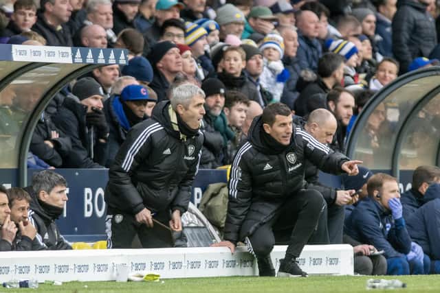 PLAN: Leeds United coach Javi Gracia discusses tactics with Zigor Aranalde