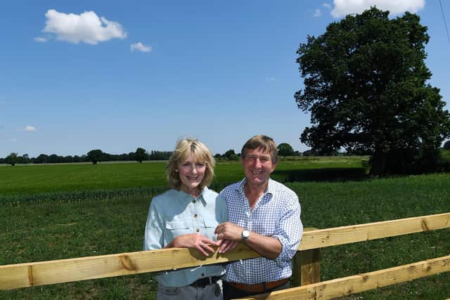 Great Yorkshire Show, show director Charles Mills on his farm at Appleton Roebuck, near York.
Pictured with his wife Jill.