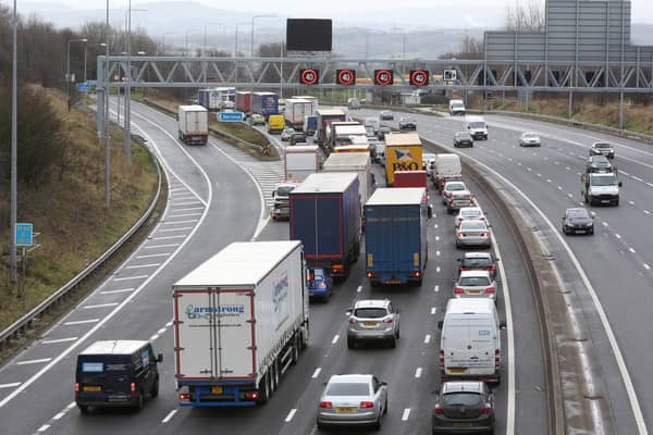 Stock photo of the M62 at Brighouse.