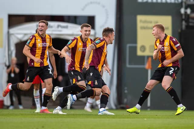 CUP WIN: For Bradford City against Hull City on Tuesday night. Picture: Bruce Rollinson.