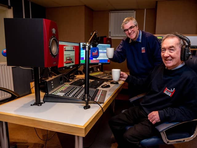 York Hospital Radio marks 60 years of broadcasting, volunteers broadcasters of the station will be celebrating it's 60th anniversary on Friday, 26 January. Pictured (left to right) Steve Eccles, Presenter, with Philip Bewers, Trustee & Presenter at York Hospital Radio. Picture By Yorkshire Post Photographer,  James Hardisty.