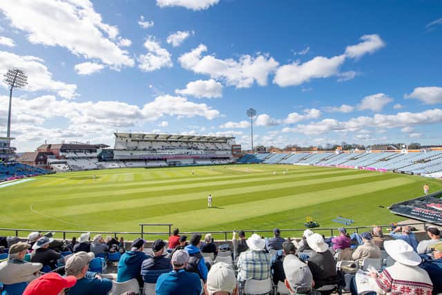 That Good Friday feeling. Spectators look on as Yorkshire play Leicestershire. Picture by Allan McKenzie/SWpix.com