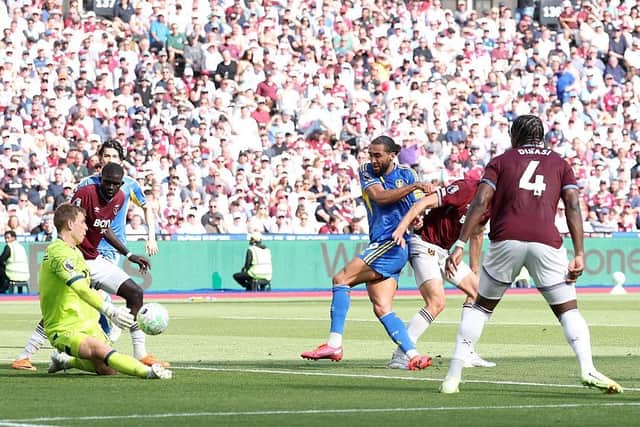 CHANCE: Mads Hermansen savesfrom Dominic Calvert-Lewin (Image: Richard Pelham/Getty Images)