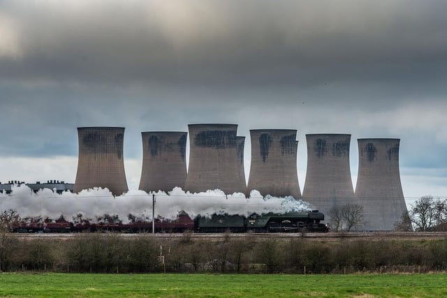 The famous Flying Scotsman passed by Eggborough Power Station on route to York.