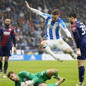 West Bromwich Albion goalkeeper Alex Palmer gathers at the feet of Huddersfield Town's Danny Ward during the Sky Bet Championship match at the John Smith's Stadium last Sunday. Picture: Richard Sellers/PA Wire.