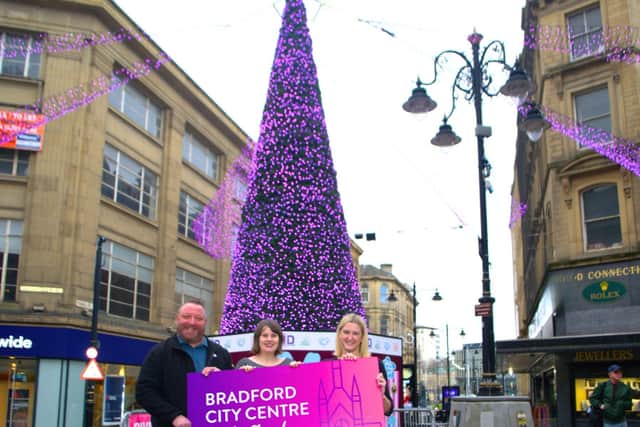 Left to right: Jonny Noble, CEO of Bradford BID, Nikki Chadburn, Business Communications Manager Bradford BID, and Leanne Holmes, Projects and Finance Manager Bradford BID