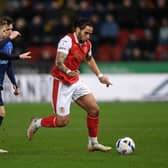 Rotherham United's Sam Nombe, pictured in action against Mansfield Town. The Millers striker has scored in his last three league games against Bolton Wanderers, who were linked with a move in January. Picture: Jonathan Gawthorpe