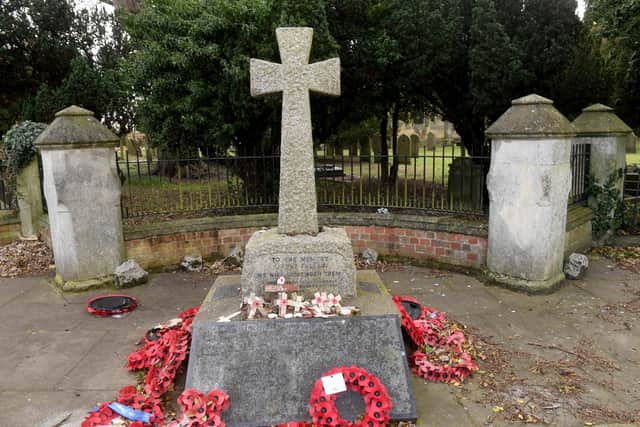The war memorial at Rossington. Picture by Simon Hulme.
