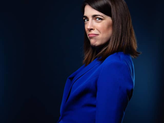 Rosie Holt as her Tory MP alter-ego. Picture by Karla Gowlett.