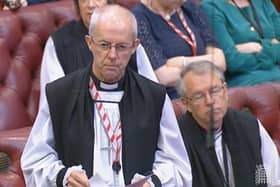 The Archbishop of Canterbury, the Most Rev Justin Welby speaking in the House of Lords, London, during the debate on the Government's Illegal Migration Bill. PIC: House of Lords/UK Parliament/PA Wire