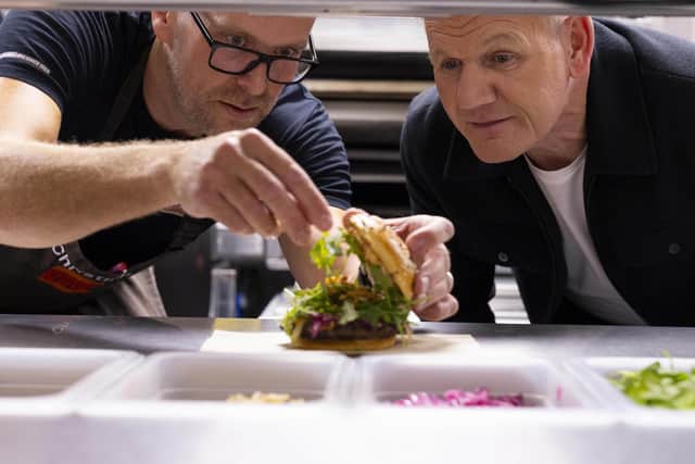 Gordon Ramsay and Christian Binney, Burger King's food development director. Photo: David Parry/PA Media Assignments
