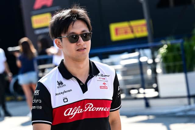 Alfa Romeo Chinese driver Zhou Guanyu arrives for the first practice session ahead of the Italian Formula One Grand Prix at the Autodromo Nazionale circuit in Monza on September 9, 2022. (Photo by MIGUEL MEDINA / AFP) (Photo by MIGUEL MEDINA/AFP via Getty Images)