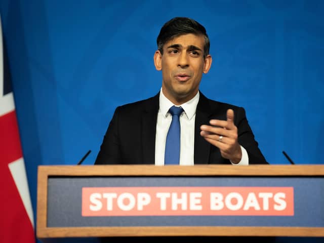 Prime Minister Rishi Sunak during a press conference in the Downing Street Briefing Room, where he insisted his new Rwanda legislation "blocks every single reason that has ever been used to prevent flights". PIC: James Manning/PA Wire