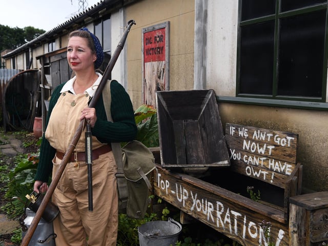 Pictured Yorkshire land girl Sarah Linley from Holmfirth.