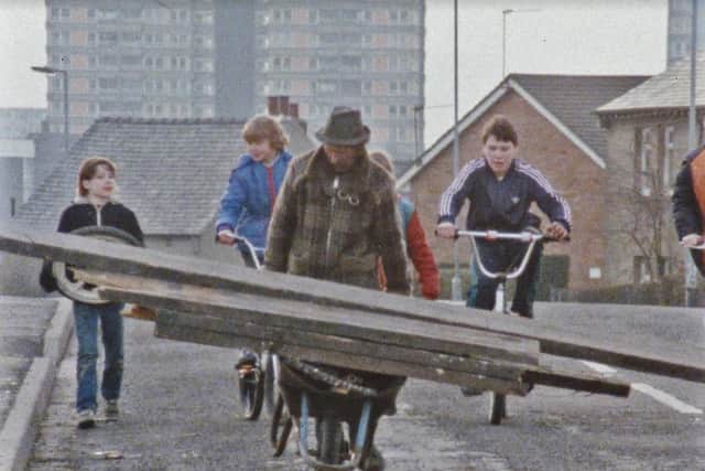 A still from the Yorkshire Television documentary series On The Manor, which was filmed in Sheffield and aired in 1987, showing the popular character Terry 'Troggy' Ashton. Photo courtesy of Yorkshire Film Archive.