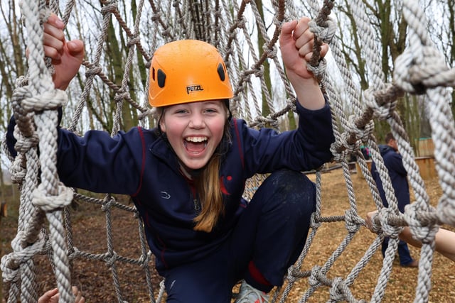 Students from Scarborough were able to enjoy the new activities including the the low ropes.