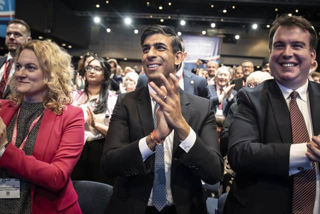 Prime Minister Rishi Sunak during the Conservative Party annual conference at the Manchester Central convention complex.