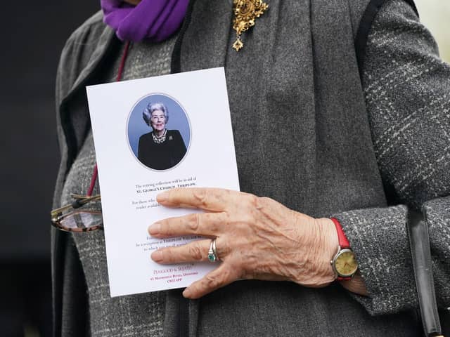The funeral of former Speaker of the House of Commons Betty Boothroyd took place today at St George's Church, Thriplow, Cambridgeshire.