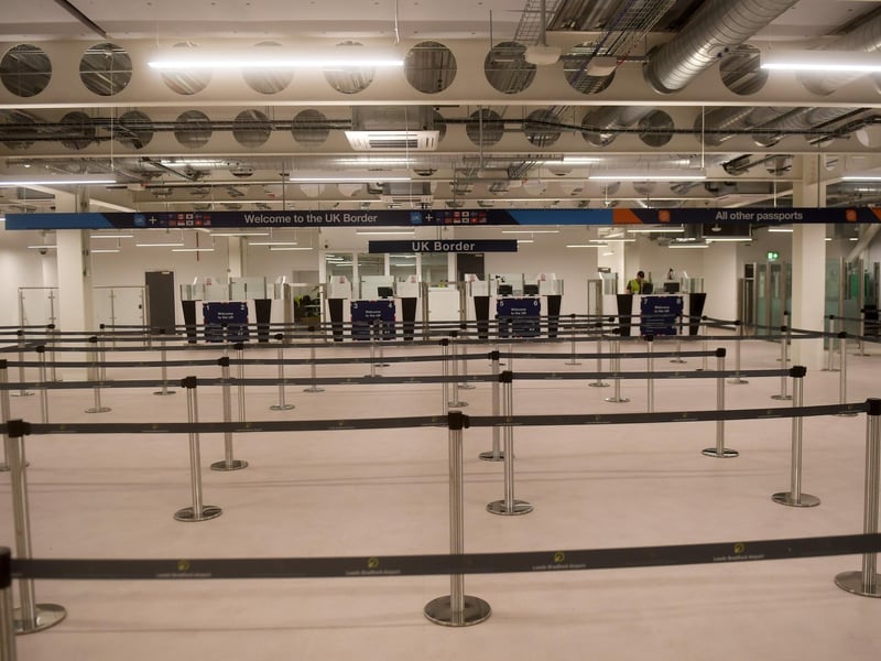 New Terminal at Leeds Bradford Airport.The Passport Control Area at the Airport. Picture taken by Yorkshire Post Photographer Simon Hulme 16th June 2025