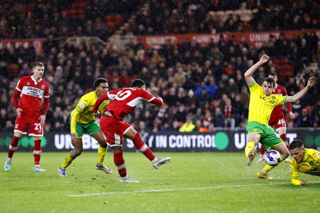 Middlesbrough's Cameron Archer scores their side's fourth goal against Norwich (Picture: Richard Sellers/PA Wire)