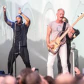 Sting live on stage at the Piece Hall, Halifax. Picture: Anthony Longstaff