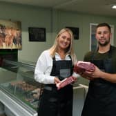 Jake Tue at Wortley Wagyu with partner Hayley Briggs