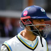 Shan Masood takes to the field in the first innings at Lord's. The Yorkshire captain top-scored with 33 but it was not enough as his side paid for their collective failings with the bat. Photo by Alex Davidson/Getty Images.