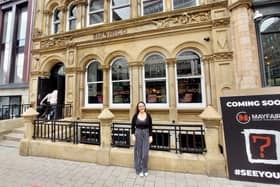 Yorkshire Post reporter Liana Jacob standing outside the new Leeds restaurant Six by Nico.