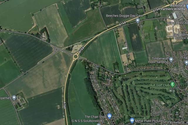 The location of the new filling station off the A164 roundabout