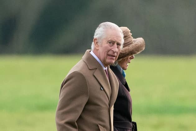 File photo dated 04/02/24 of King Charles III and Queen Camilla arriving to attend a Sunday church service at St Mary Magdalene Church in Sandringham, Norfolk. The King has been diagnosed with a form of cancer and has begun a schedule of regular treatments, and while he has postponed public duties he “remains wholly positive about his treatment”, Buckingham Palace said. Joe Giddens/PA Wire