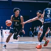 Making his mark: Prentiss Nixon, left, has proven to be a key performer for Sheffield Sharks this season (Picture: Adam Bates)