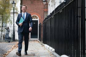 Chancellor of the Exchequer Jeremy Hunt leaves 11 Downing Street, London, for the House of Commons to deliver his autumn statement. PIC: Stefan Rousseau/PA Wire