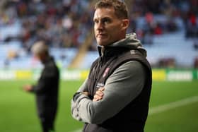 COVENTRY, ENGLAND - OCTOBER 25: Matt Taylor, manager of Rotherham United during the Sky Bet Championship between Coventry City and Rotherham United at The Coventry Building Society Arena on October 25, 2022 in Coventry, England. (Photo by Catherine Ivill/Getty Images)