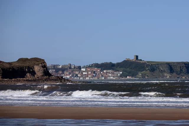 Cayton Bay with a backdrop of Scarborough