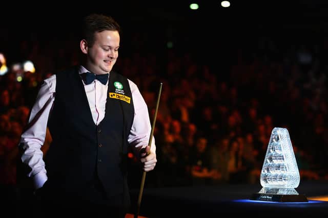 Shaun Murphy of England looks at The Masters Trophy in 2013, two years before he won it.  (Picture: Paul Gilham/Getty Images)