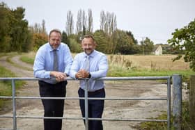 Beal Homes Chief Executive Richard Beal, right, and Land Director Chris Murphy at the site in Immingham, North East Lincolnshire, where the East Yorkshire-based housebuilder plans to create a new community of 525 homes.