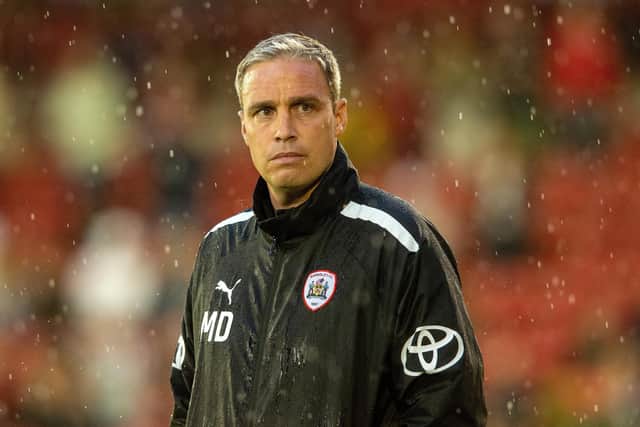 HAPPY DAYS: Barnsley boss Michael Duff was delighted with his team's teamwork during their Oakwell win over Charlton Athletic. Picture: Bruce Rollinson.