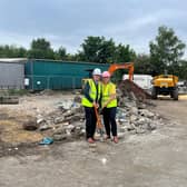 Raskelf Group founders Alan and Elizabeth Colleran are pictured on site at Heckmondwike, where work on a new £1.2m factory extension has commenced.