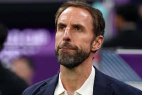 England manager Gareth Southgate during the FIFA World Cup Quarter-Final match at the Al Bayt Stadium in Al Khor, Qatar. Picture: Adam Davy/PA Wire.
