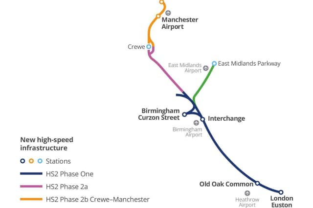 The current plan for HS2, after the eastern leg to Leeds was scrapped in 2021